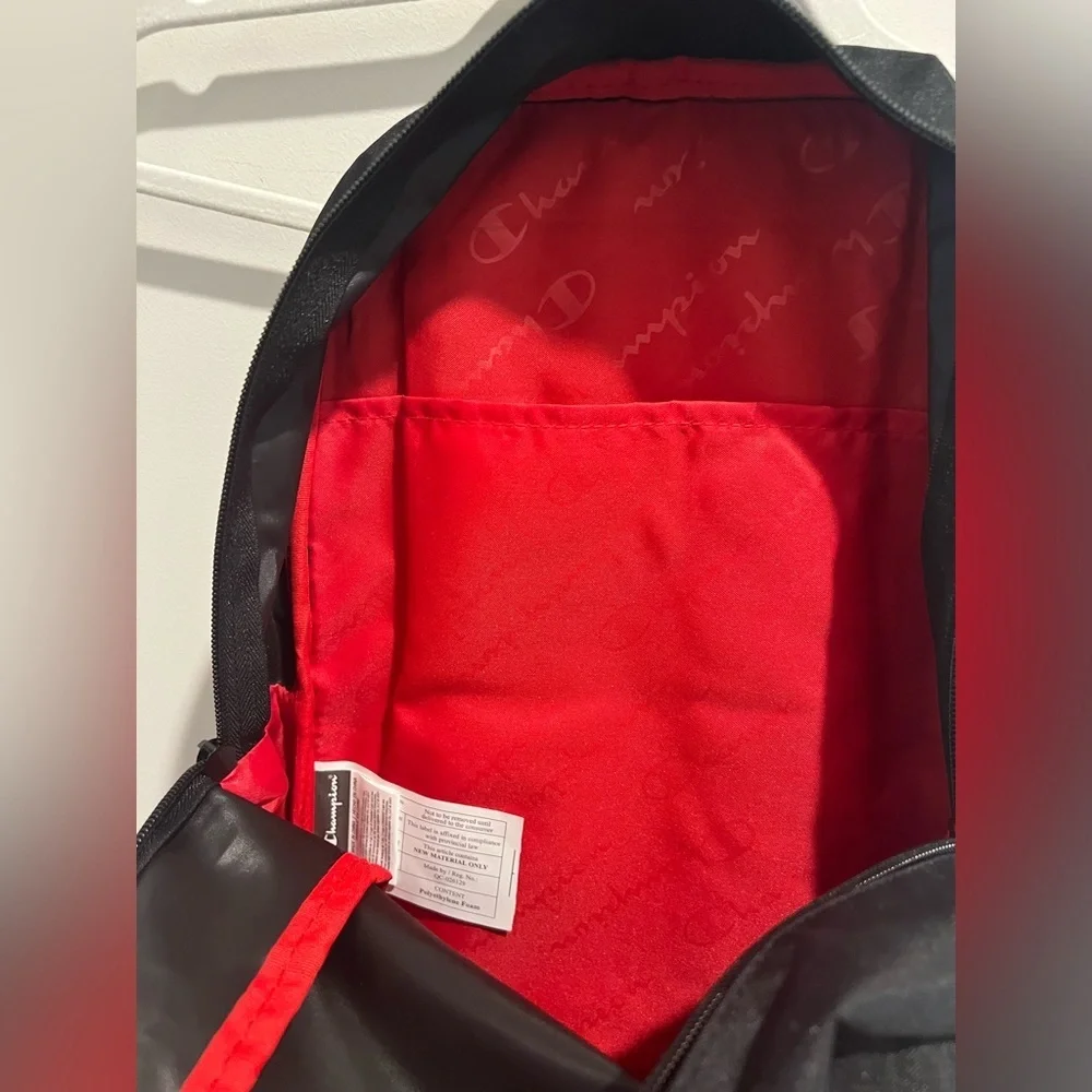 NEW Champion Youthquake Backpack, Black/Red